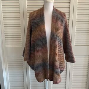 Elsamanda Women’s Cardigan Sweater Oversized Ombré 3/4 Sleeve Gray Pink Size S/M